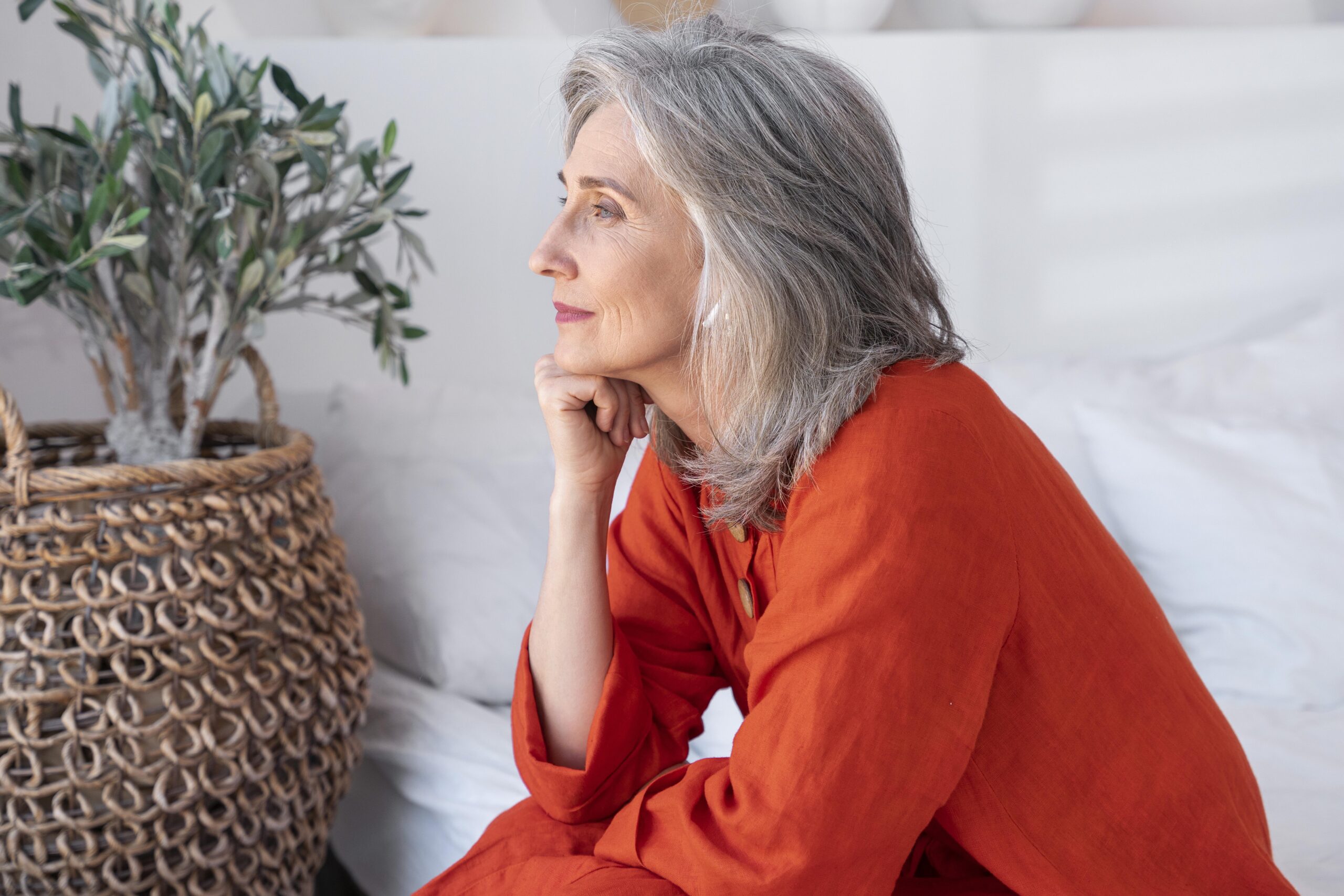 portrait-senior-woman-wearing-red-shirt